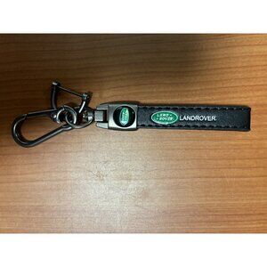 Land Rover Logo Key Fob Holder Carabiner with Leather Lanyard Strap